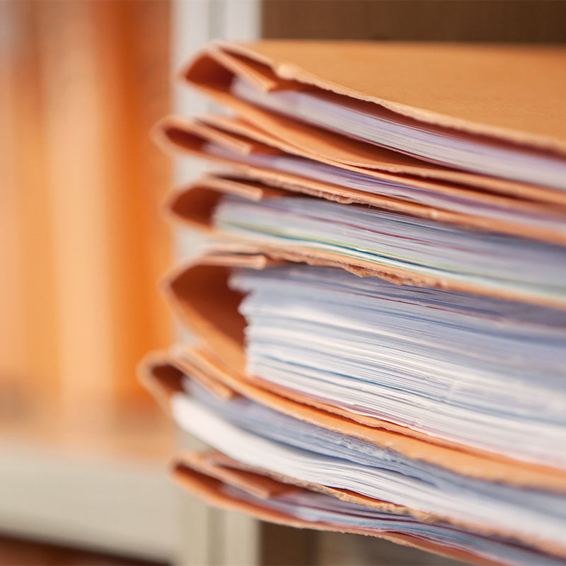 stack of records