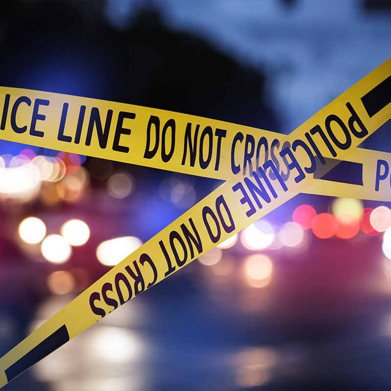 crime tape at a violent crime